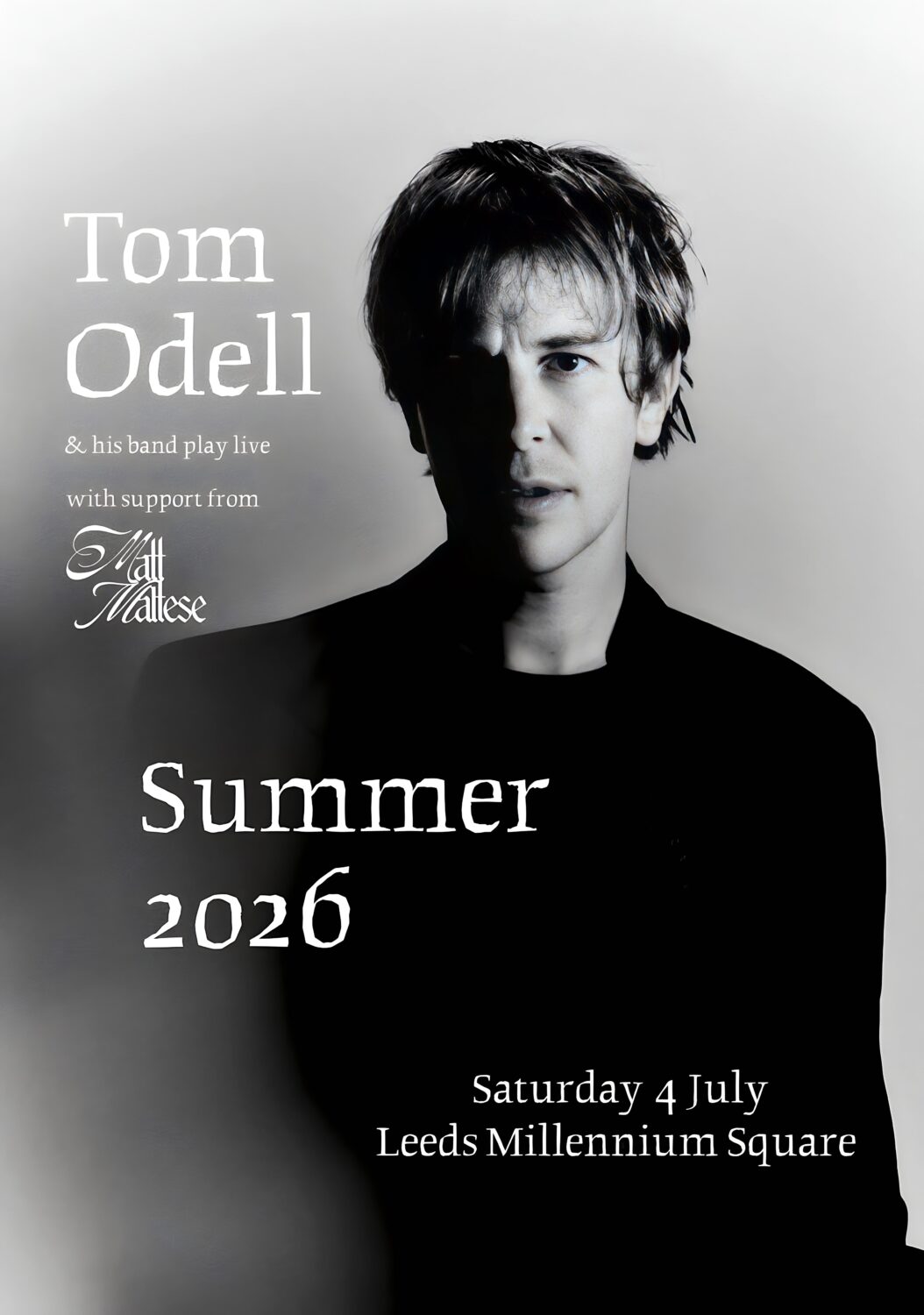 TOM ODELL A Wonderful Life 2026 Tour LEEDS Millennium Square Poster
