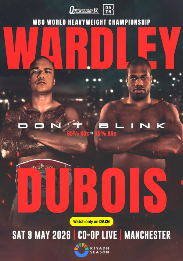 FABIO WARDLEY vs. DANIEL DUBOIS Manchester 2026 Boxing Fight Poster