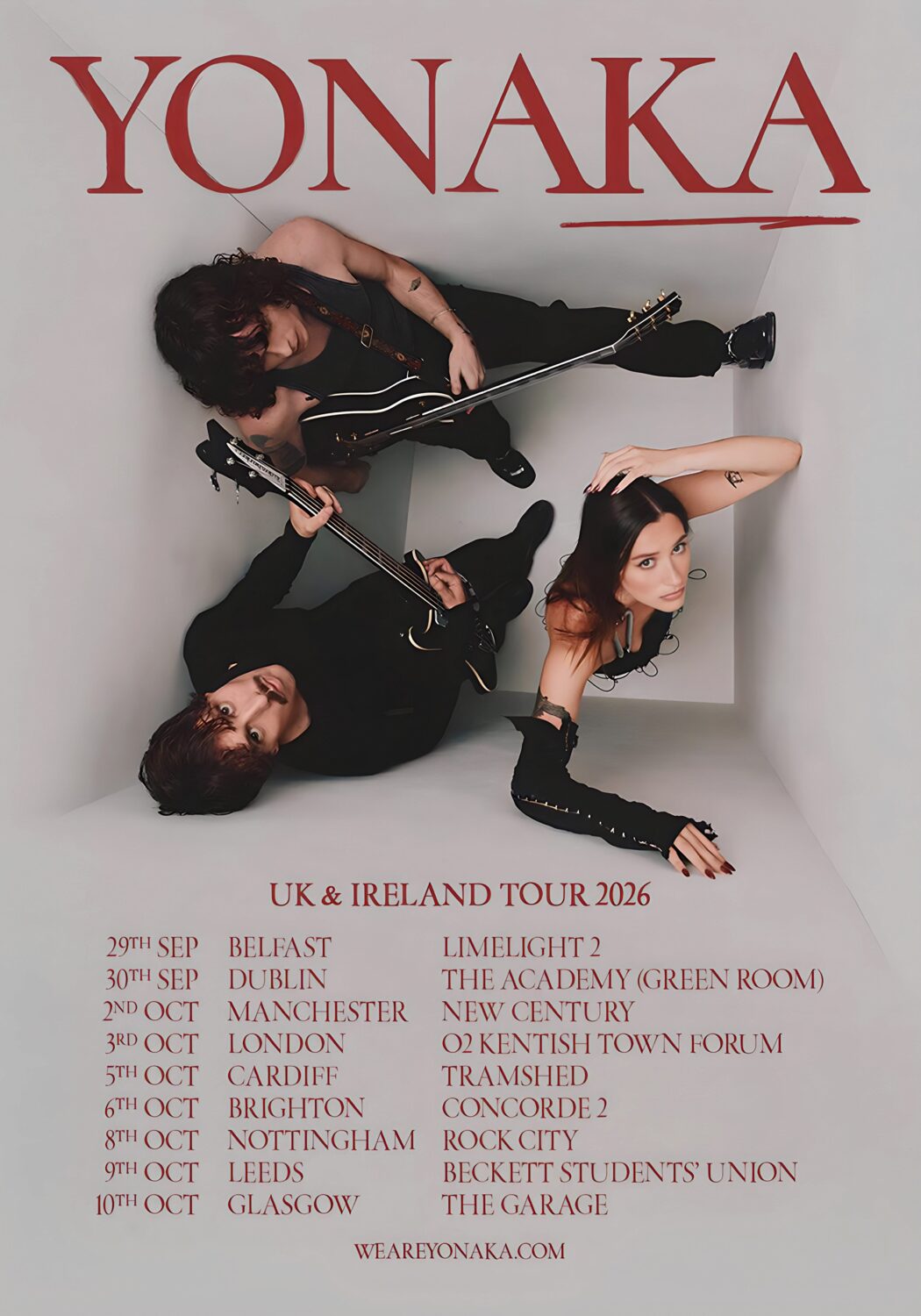 YONAKA Until You're Satisfied 2026 UK & Ireland Tour Poster