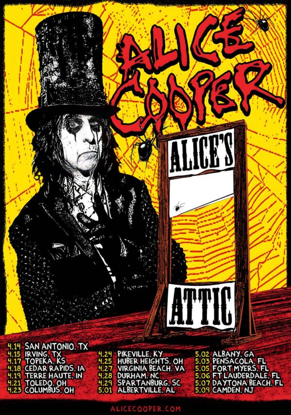 ALICE COOPER Alice's Attic 2026 North America Tour Poster