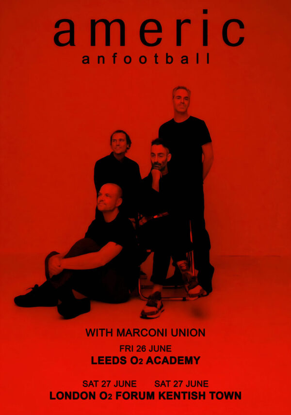 AMERICAN FOOTBALL (band) Bad Moons 2026 UK Tour LEEDS - LONDON Poster