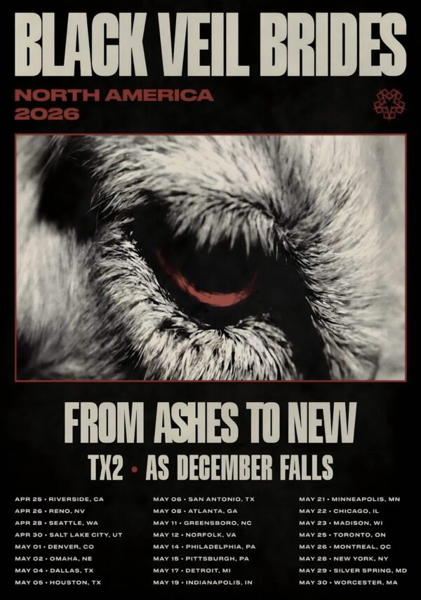 BLACK VEIL BRIDES Certainty 2026 North America Tour Poster