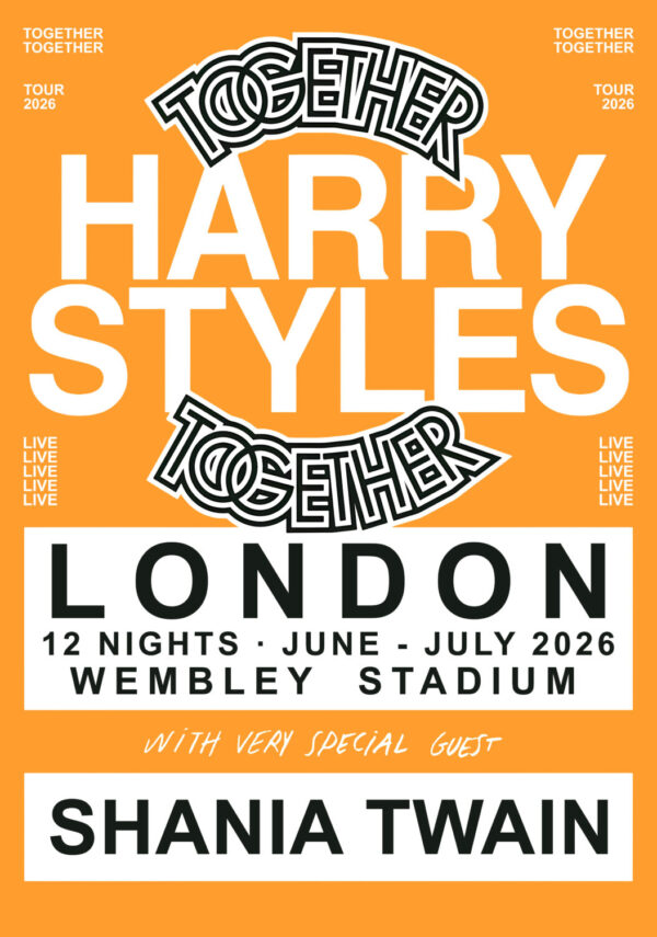 HARRY STYLES Together Together 2026 UK Tour LONDON Wembley Stadium ORANGE Poster Print