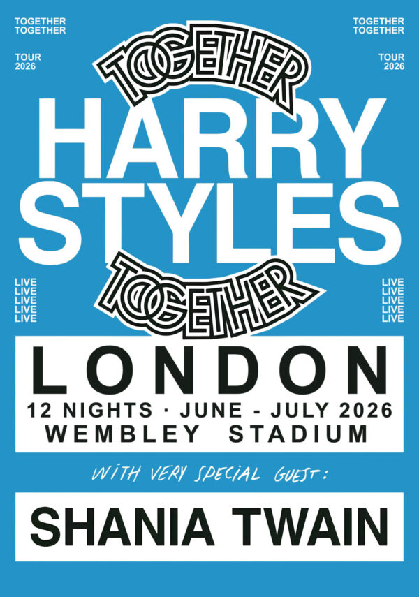 HARRY STYLES Together Together 2026 UK Tour LONDON Wembley Stadium BLUE Poster Print