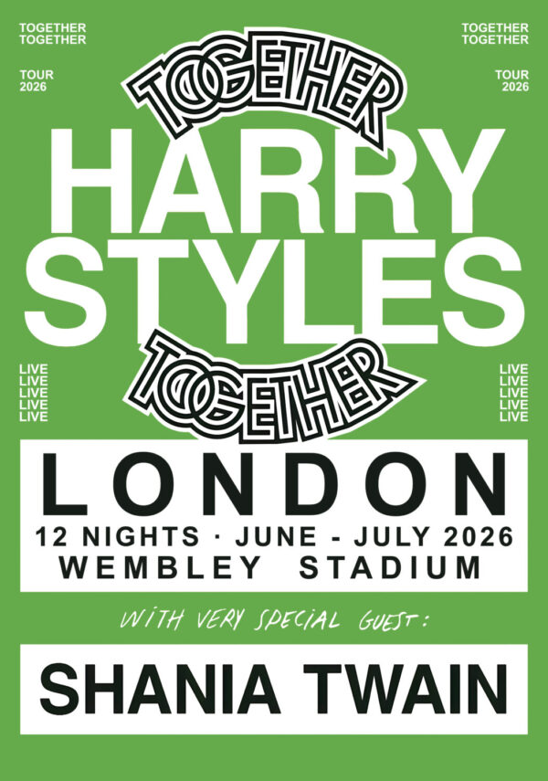 HARRY STYLES Together Together 2026 UK Tour LONDON Wembley Stadium GREEN Poster Print
