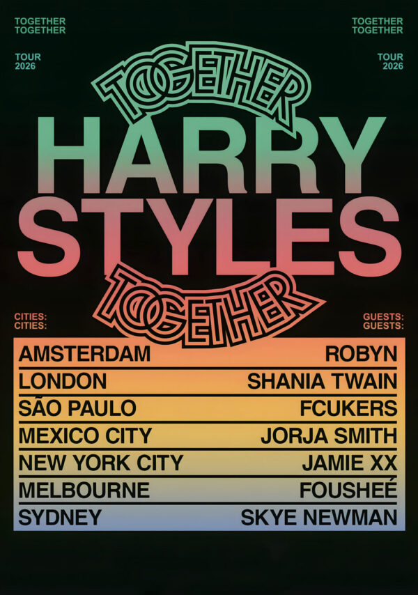 HARRY STYLES Together Together - Kiss All The Time 2026 Stadium Tour Poster Print