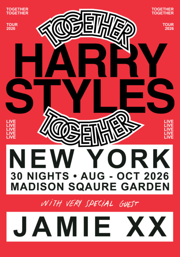 HARRY STYLES Together 2026 Tour NEW YORK Madison Sqaure Garden RED Poster Print