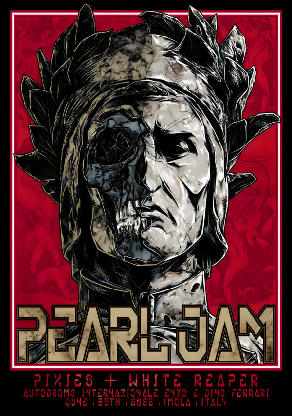 PEARL JAM Gigaton 2022 Tour IMOLA Autodromo Ferrari Poster Print