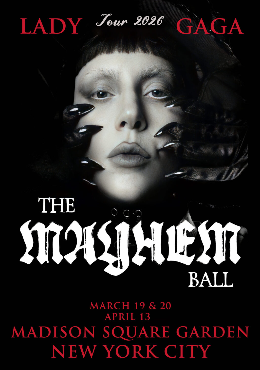 LADY GAGA The Mayhem Ball 2026 Tour NEW YORK Madison Square Garden Poster Print