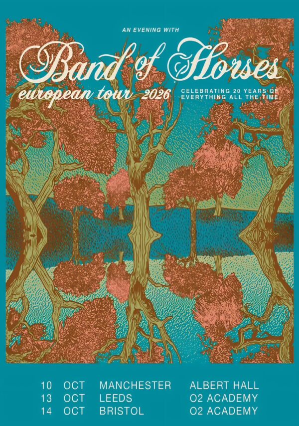 BAND OF HORSES Everything All The Time 2026 UK Tour Poster