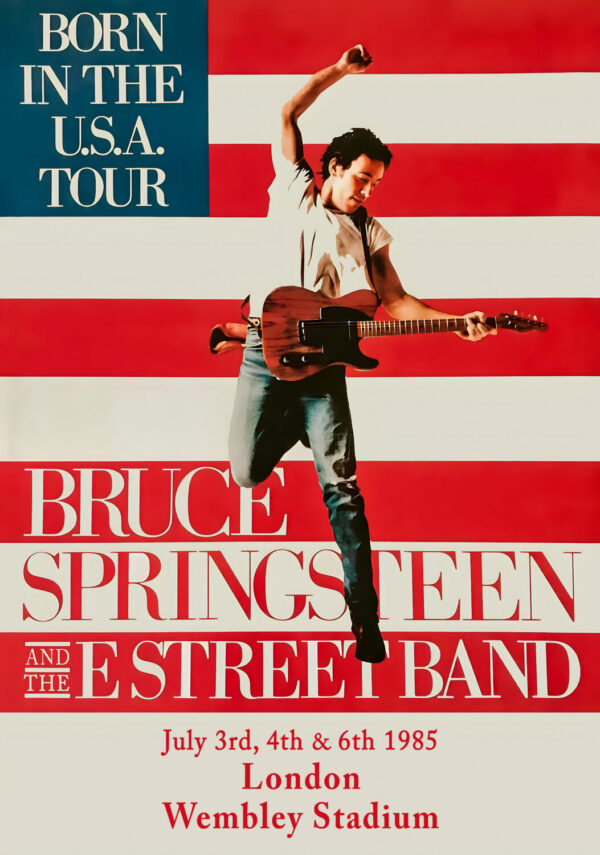 BRUCE SPRINGSTEEN & E Street Band Born In The USA 1985 Tour LONDON Wembley Stadium Poster Print