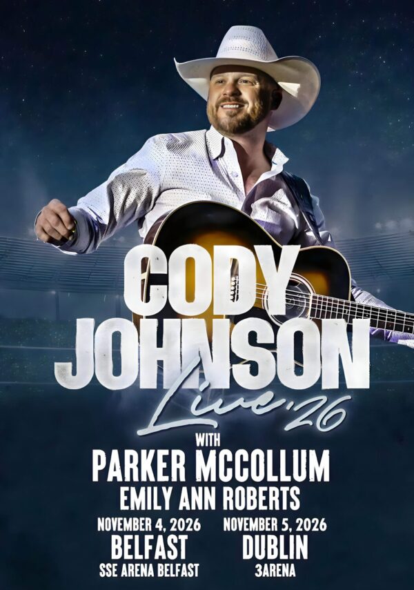 CODY JOHNSON Blame Texas Live 2026 Ireland Tour Poster