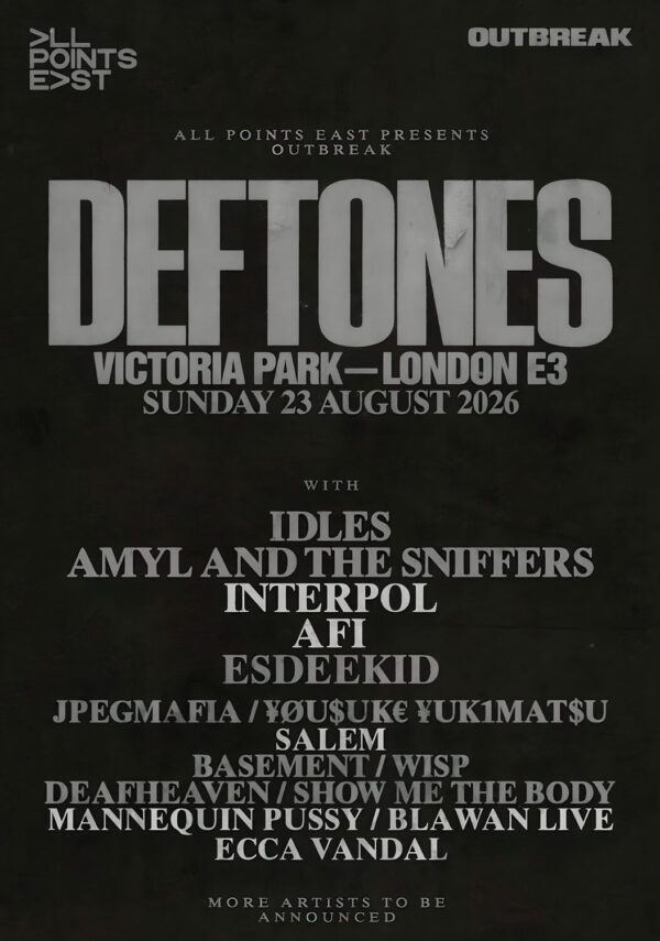 DEFTONES Private Music 2026 Tour LONDON Victoria Park -All Points East Poster