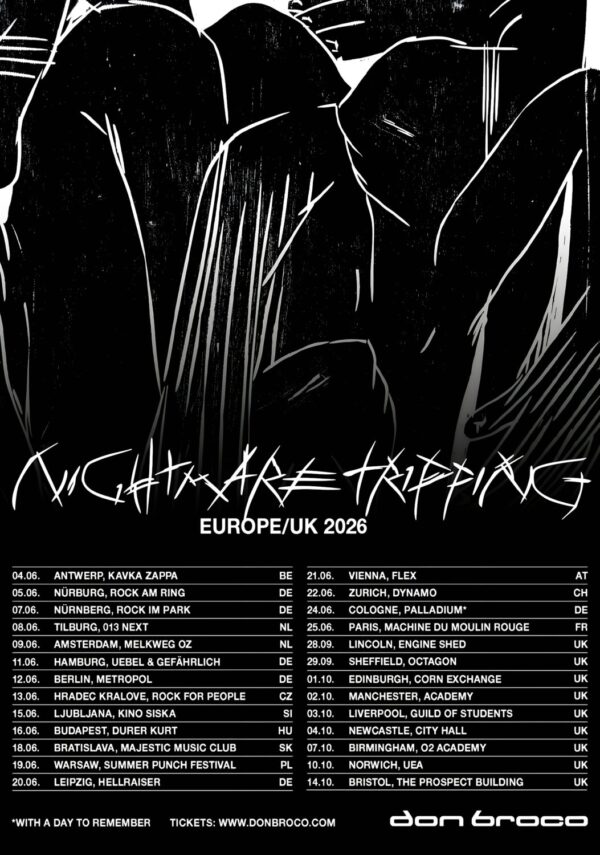 DON BROCO Nightmare Tripping 2026 UK & Europe Tour Poster