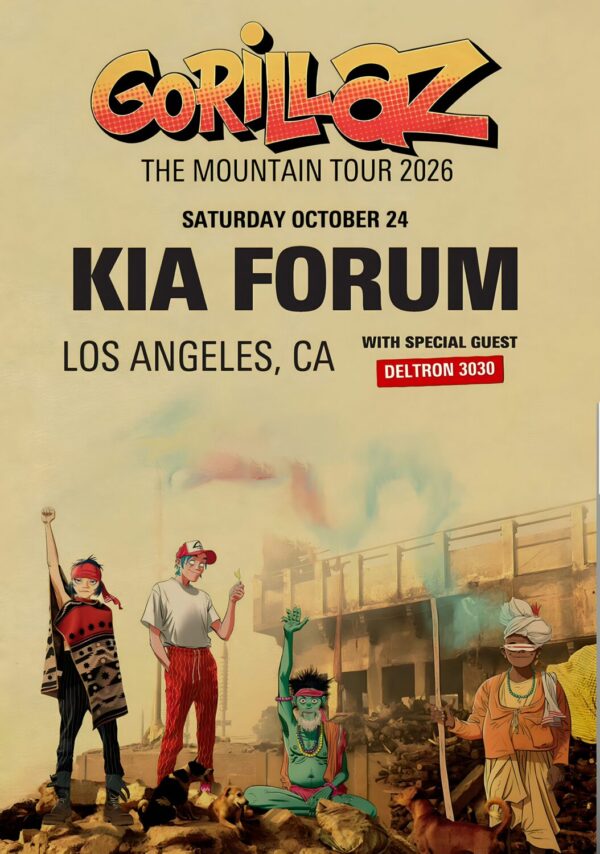 GORILLAZ The Mountain 2026 Tour LOS ANGELES KIA Forum Poster