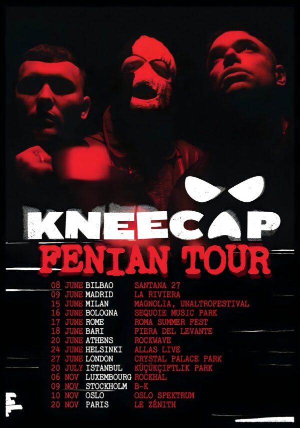 KNEECAP (band) Fenian 2026 UK & Europe Tour Poster