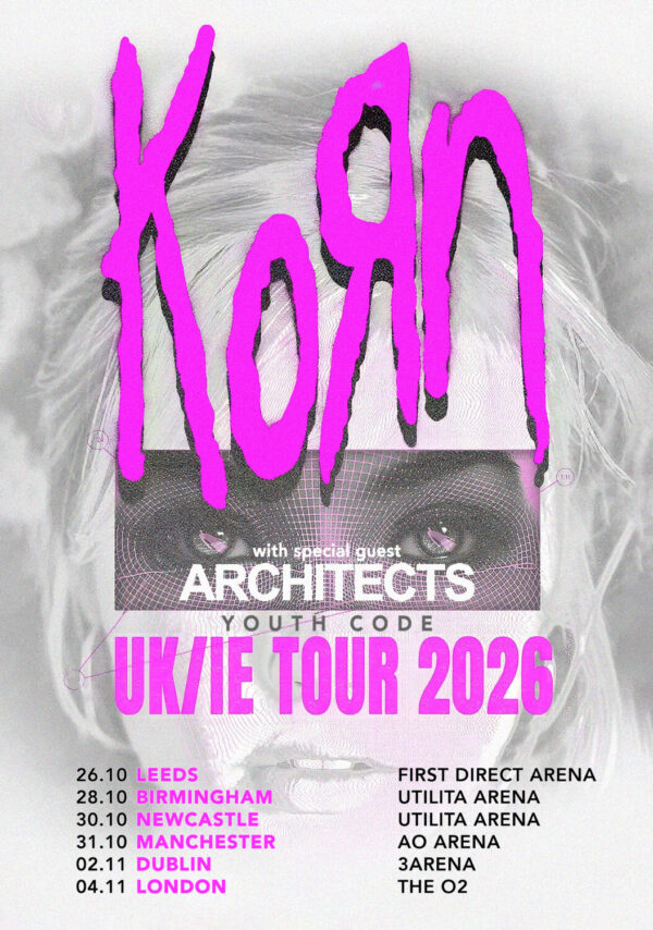 KORN Live 2026 UK & Ireland Arena Tour Poster