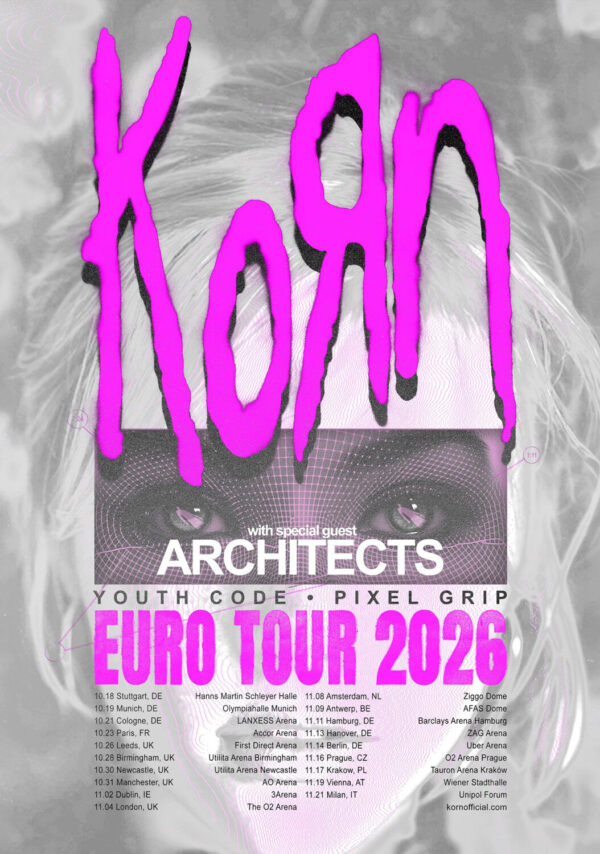 KORN Live 2026 UK & Europe Arena Tour Poster