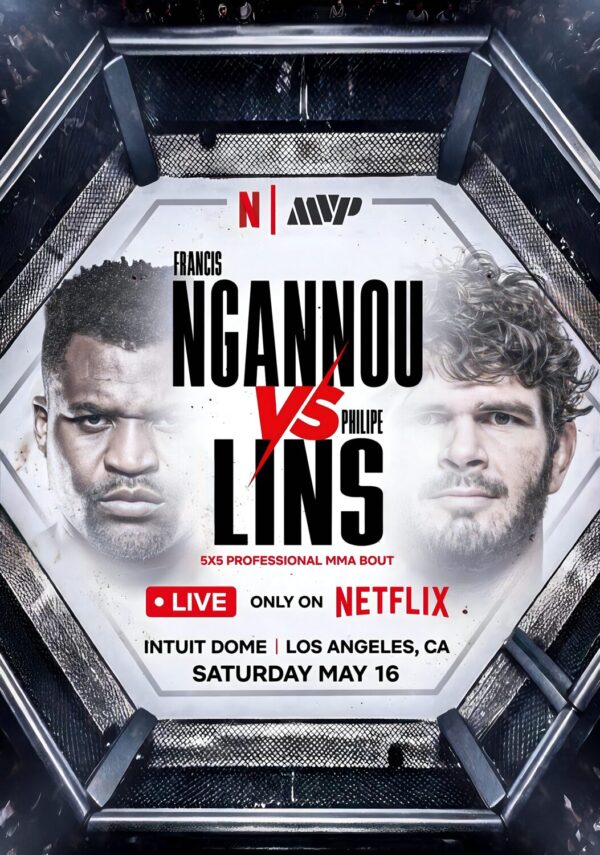 FRANCIS NGANNOU vs PHILIPE LINS Los Angeles 2026 MVP UFC Fight Poster