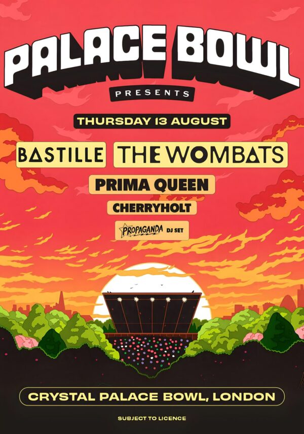 PALACE BOWL Festival 2026 Bastille - The Wombats Line-up Tour Poster