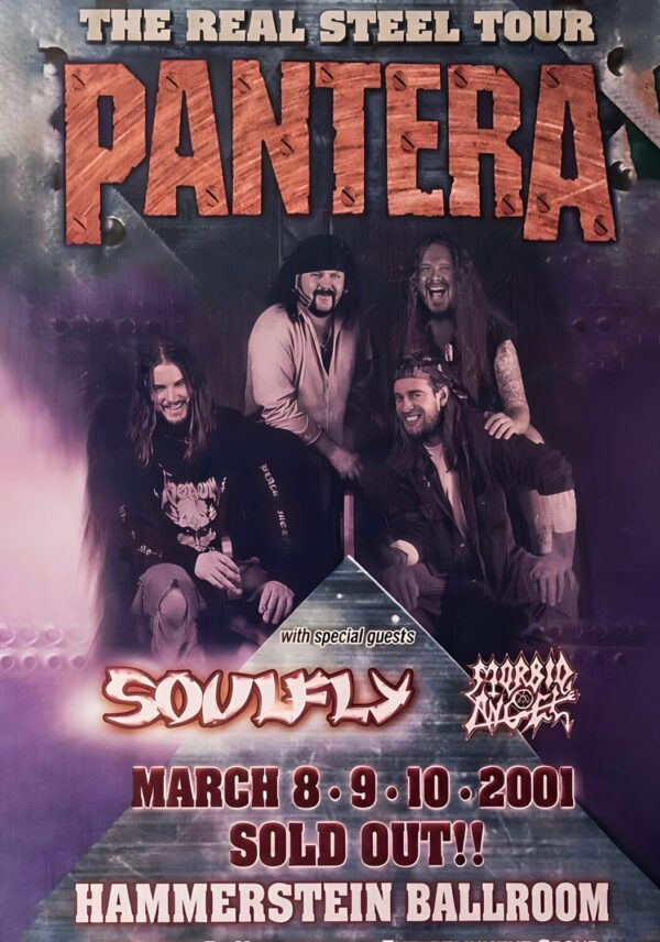 PANTERA Reinventing The Steel 2001 Tour NEW YORK Hammerstein Ballroom Poster
