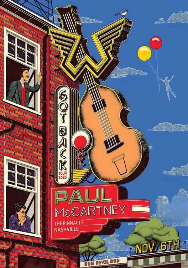 PAUL McCARTNEY Got Back 2025 Tour NASHVILLE The Pinnacle Poster