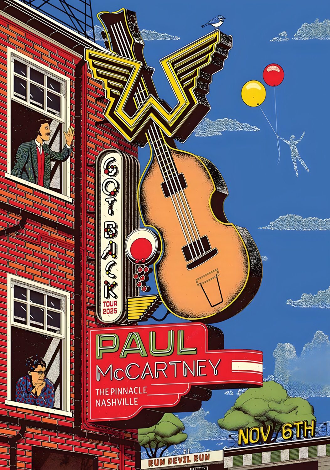 PAUL McCARTNEY Got Back 2025 Tour NASHVILLE The Pinnacle Poster