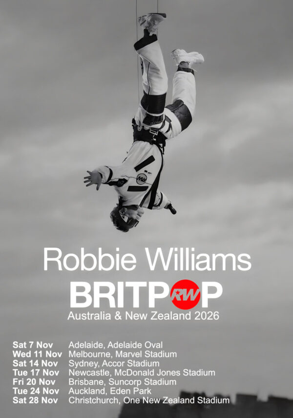 ROBBIE WILLIAMS Britpop Australia & New Zealand 2026 Stadium Tour Poster