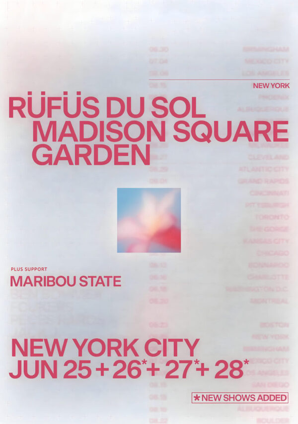 RUFUS DU SOL Inhale / Exhale 2026 Tour NEW YORK Madison Square Garden Poster