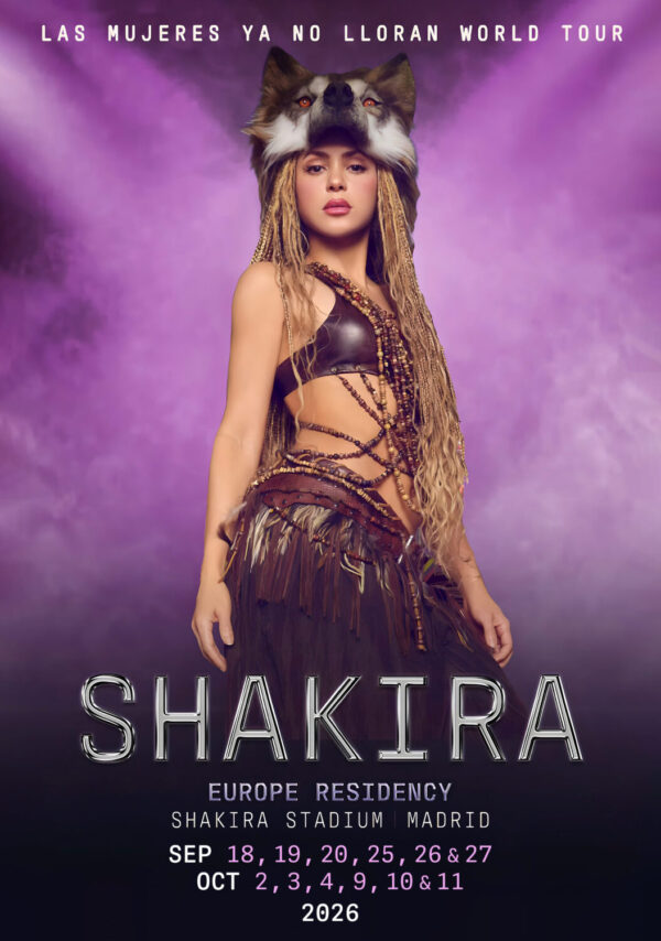 SHAKIRA Las Mujeres Ya No lloran 2026 Tour MADRID Sharia Stadium Poster Print