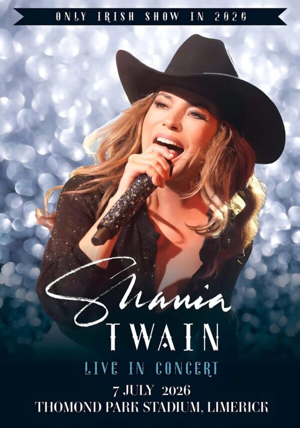 SHANIA TWAIN Live In Concert 2026 Tour LIMERICK Thomond Park Stadium Poster