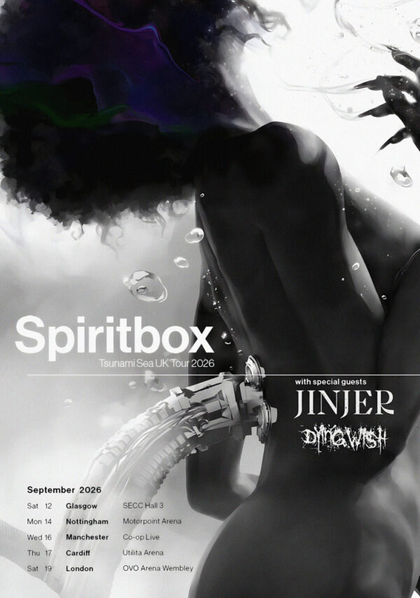 SPIRITBOX Tsunami Sea 2026 UK Arena Tour Poster
