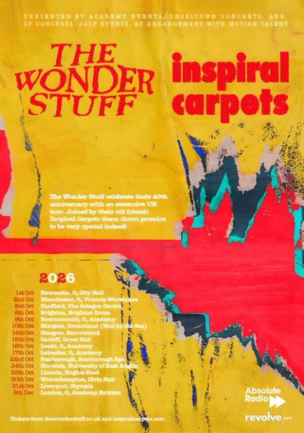 THE WONDER STUFF - INSPIRAL CARPETS Live 2026 UK Tour Poster