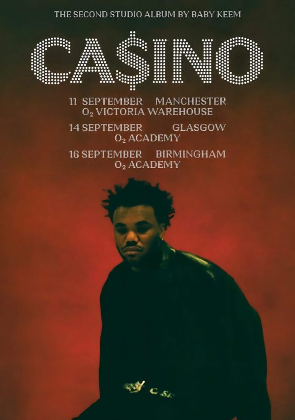 BABY KEEM Casino 2026 UK Tour Poster
