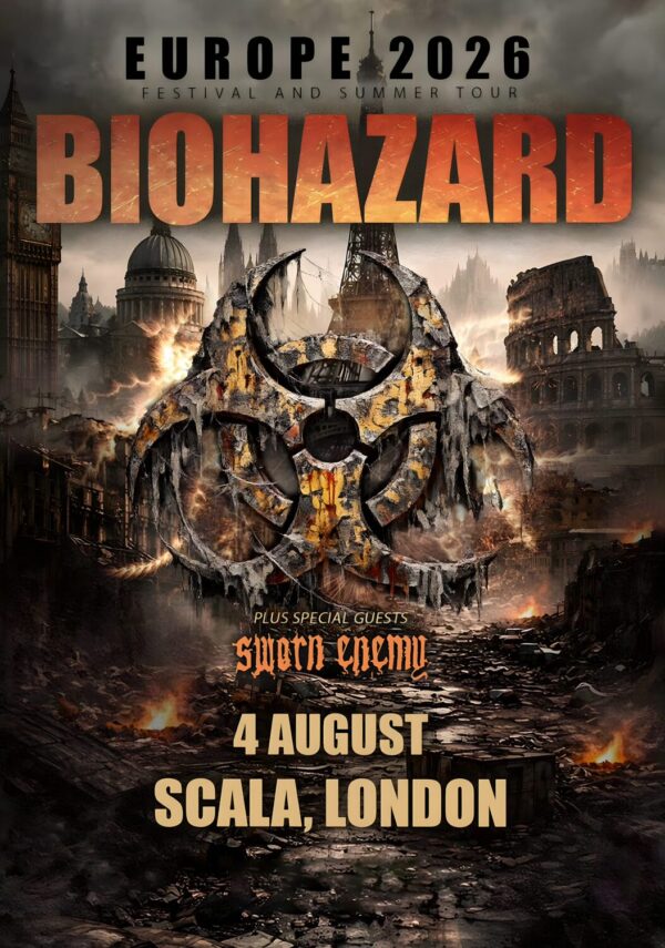 BIOHAZARD Divided We Fall 2026 UK Tour LONDON Scala Poster