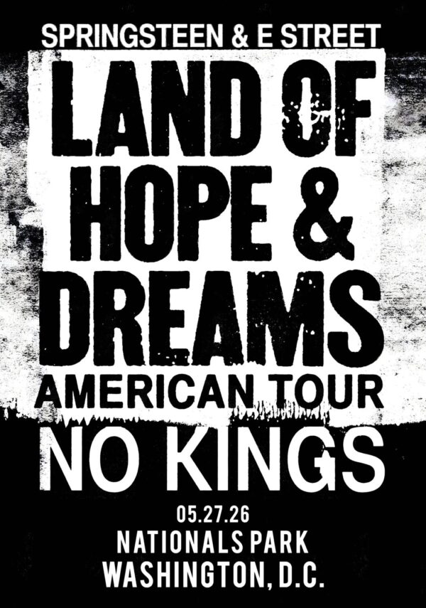 BRUCE SPRINGSTEEN Land of Hope & Dreams 2026 Tour WASHINGTON Nationals Park Poster Print