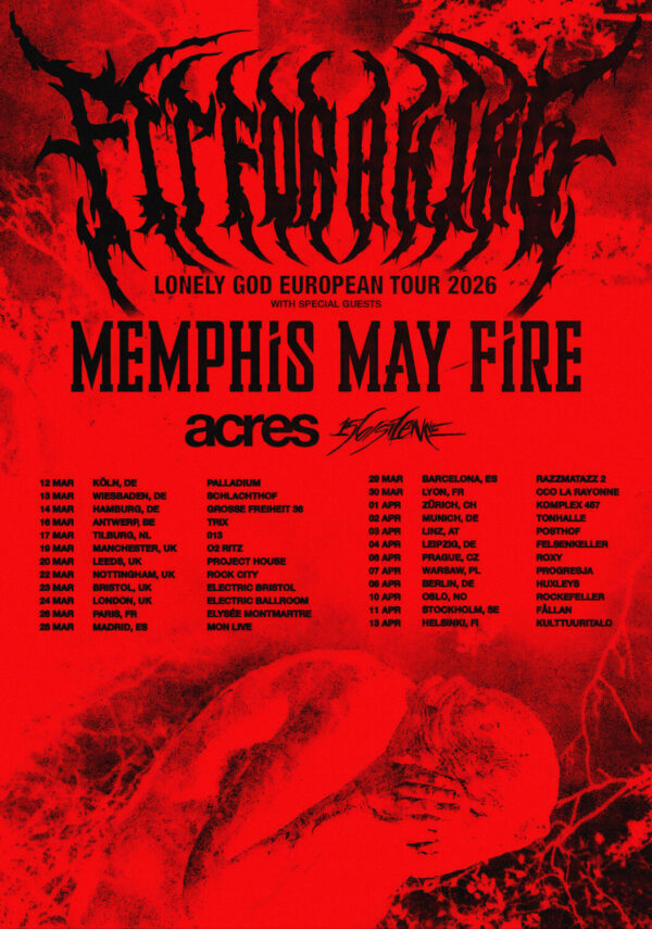 FIT FOR A KING Lonely God UK & Europe 2026 Tour Poster Print