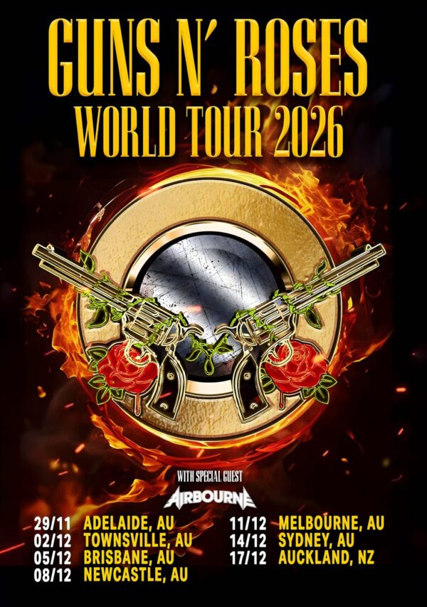 GUNS N ROSES World Tour 2026 Australia & New Zealand Poster Print