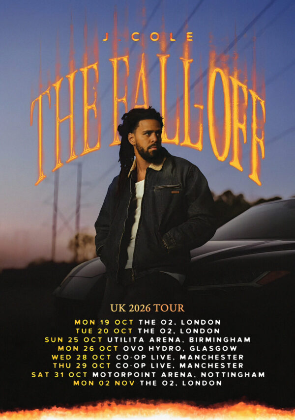 J COLE The Fall Off 2026 UK Arena Tour Poster Print
