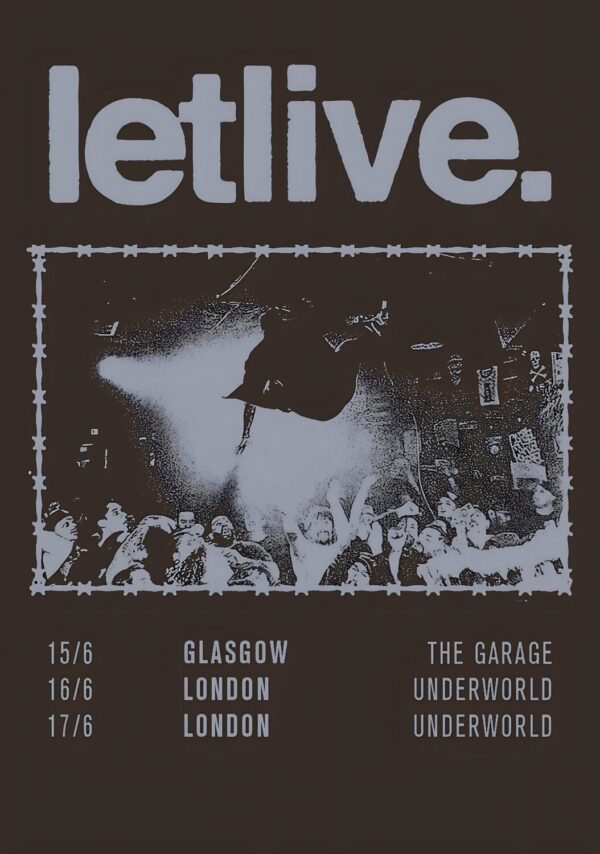 LETLIVE The Blackest Beautiful 2026 UK Tour Poster