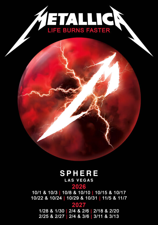 METALLICA Life Burns Faster 2026 & 2027 Tour LAS VEGAS Sphere Poster Print