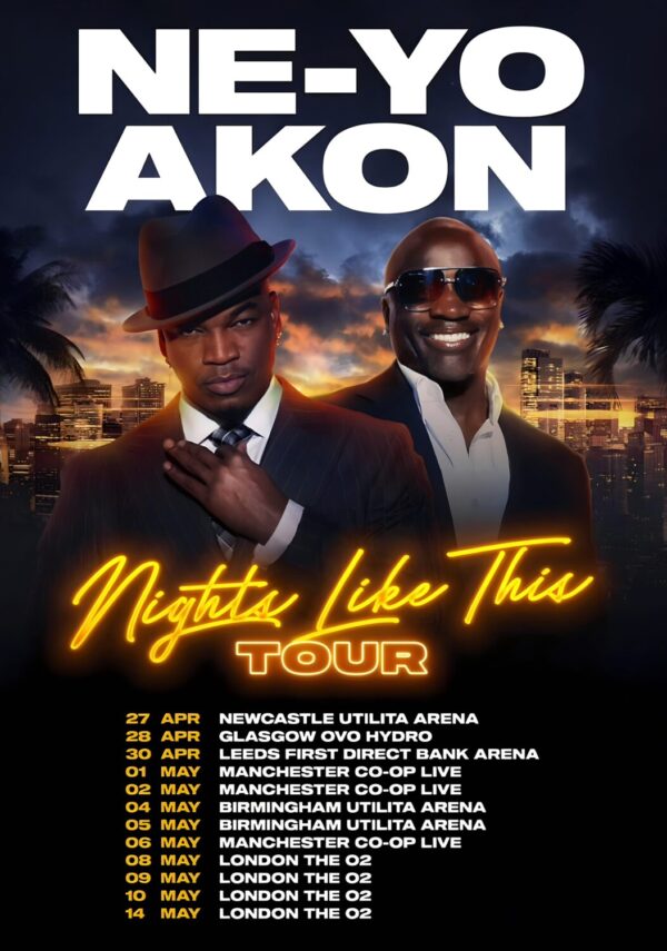 NE-YO - AKON Night Like This 2026 UK Arena Tour Poster Print