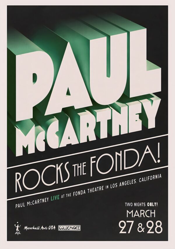 PAUL McCARTNEY Got Back 2026 Rocks the FLORIDA Tour Poster