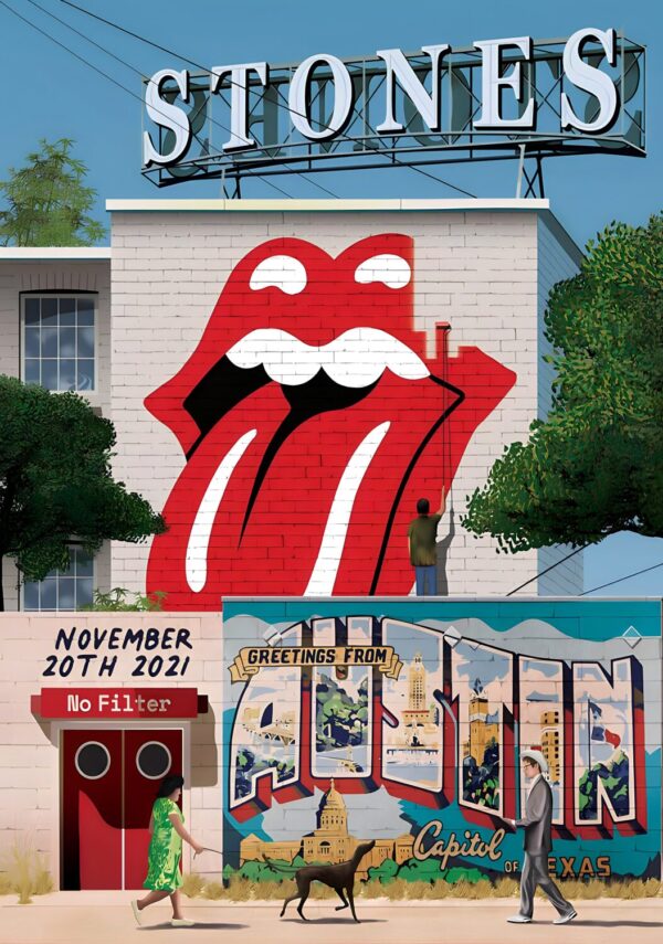 ROLLING STONES No Filter 2021 Tour ATLANTA Mercedes-Benz Stadium Poster