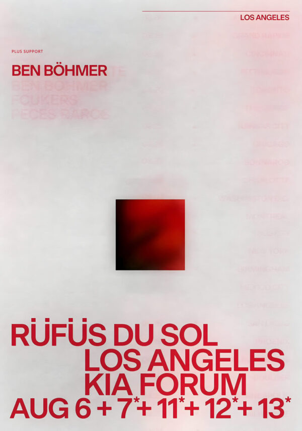 RUFUS DU SOL Inhale / Exhale 2026 Tour LOS ANGELES Kia Forum Poster