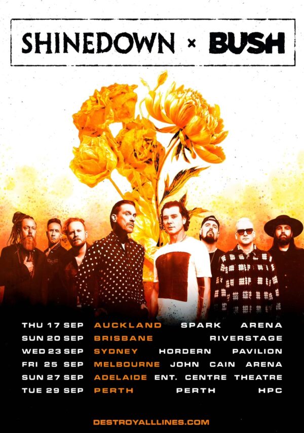 SHINEDOWN - BUSH Live Summer Australia 2026 Arena Tour Poster