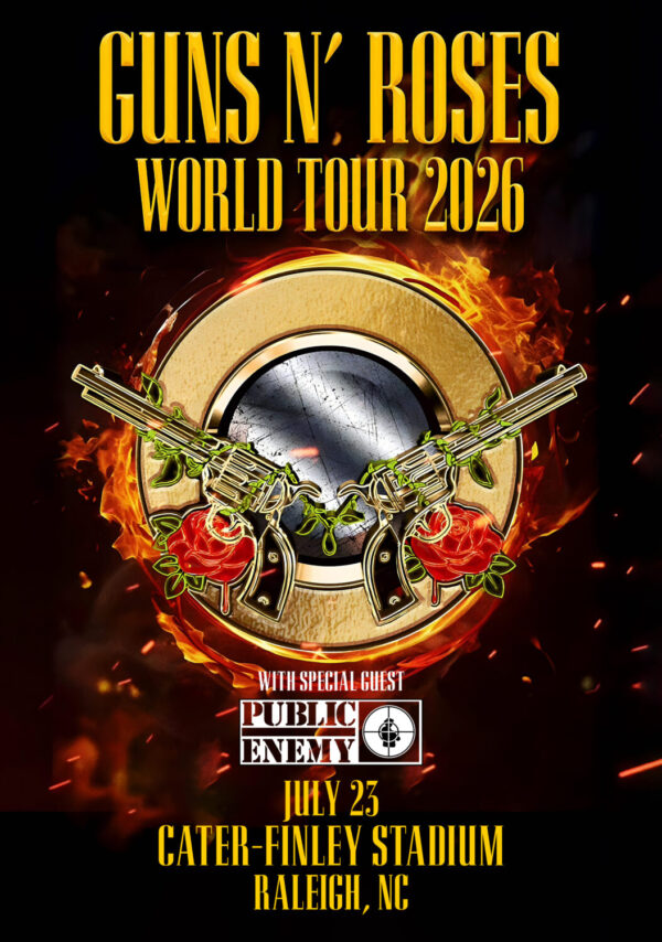 GUNS N ROSES World Tour 2026 Live RALEIGH Cater-Finley Stadium Poster Print