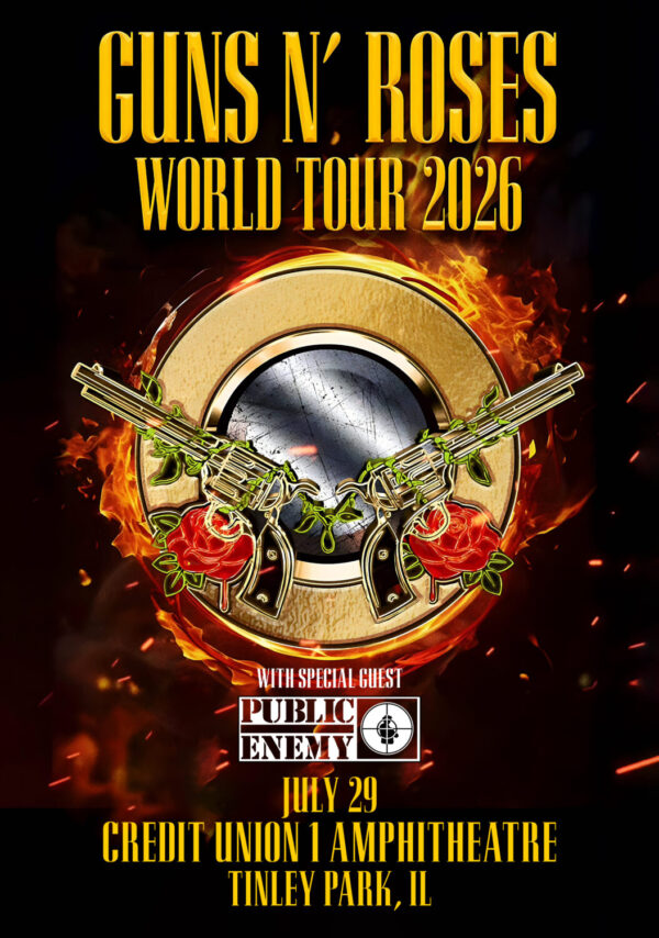 GUNS N ROSES World Tour 2026 Live TINLEY PARK Credit Union 1 Amphitheatre Poster Print
