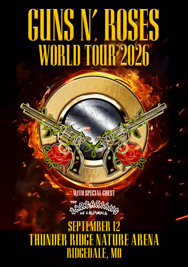 GUNS N ROSES World Tour 2026 Live RIDGEDALE Thunder Ridge Nature Arena Poster Print
