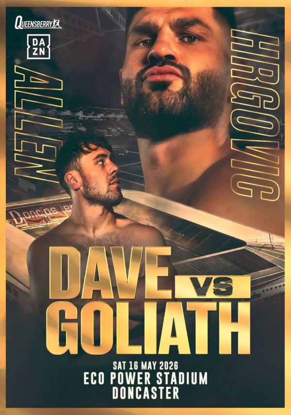 DAVE ALLEN vs FILIP HRGOVIC Doncaster Stadium 2026 Boxing Fight Poster Print